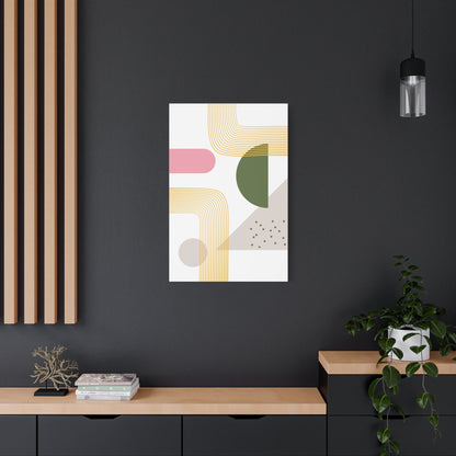 Minimal Geo Art Set 1.3 - Matte Canvas Decor with Minimalist Leaf Design