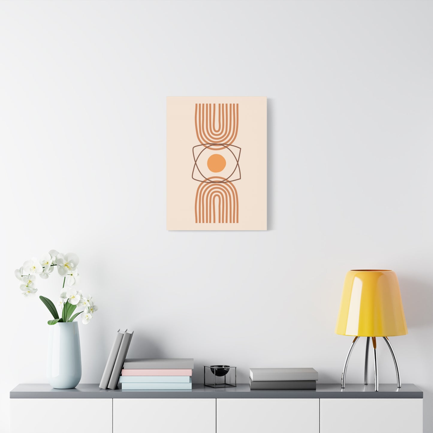 Petal Village Art 1.2 - Matte Canvas Decor with Minimalist Leaf Design