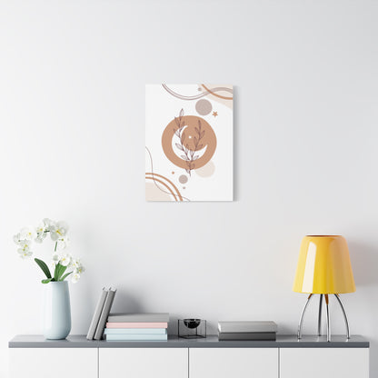 Sunset Botanica Art 1.1 - Matte Canvas Decor with Minimalist Leaf Design