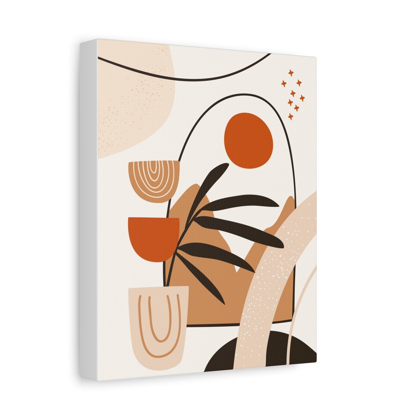 Boheme Luna  Art Set 1.3 - Matte Canvas Decor with Minimalist Leaf Design