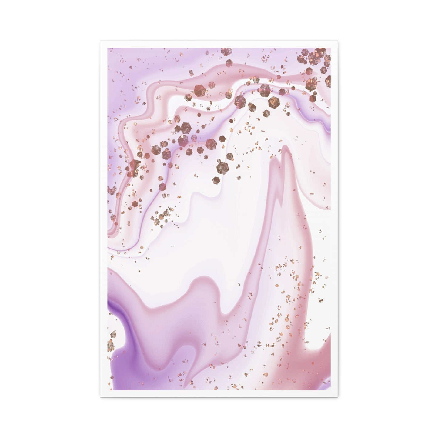 Blush Pink Marble Wall Art Set 1.1 - Matte Canvas Decor with Minimalist Leaf Design