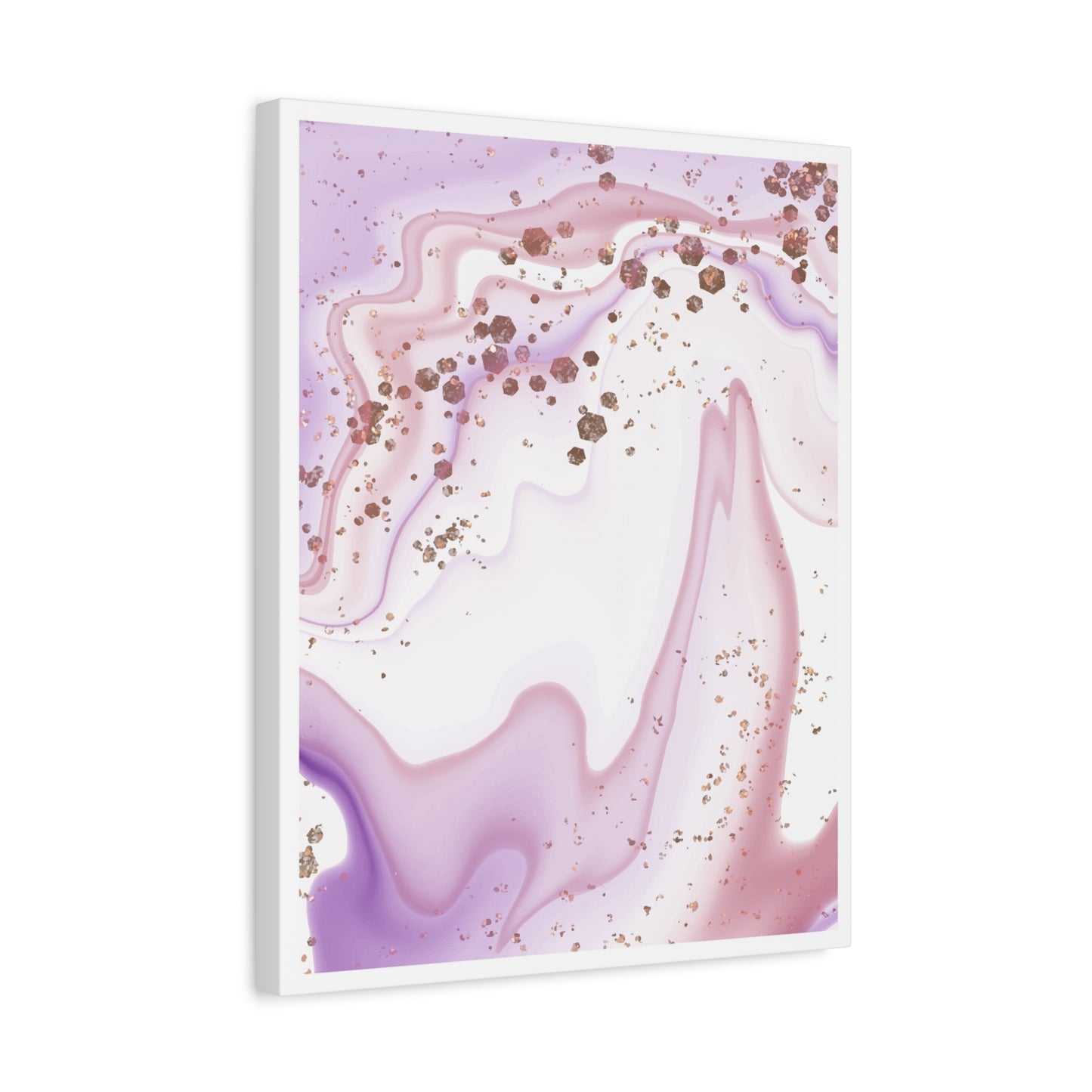 Blush Pink Marble Wall Art Set 1.1 - Matte Canvas Decor with Minimalist Leaf Design