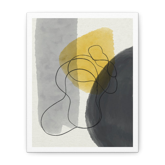 Gold Watercolor Wall Art Set 1.2 - Matte Canvas Decor with Minimalist Leaf Design
