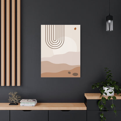 Brown View Wall Art Set 1.1 - Matte Canvas Decor with Minimalist Leaf Design