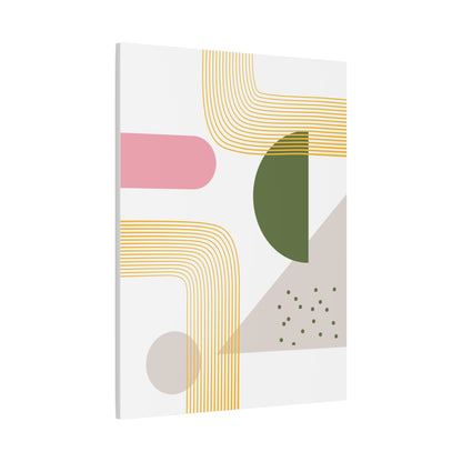 Minimal Geo Art Set 1.3 - Matte Canvas Decor with Minimalist Leaf Design