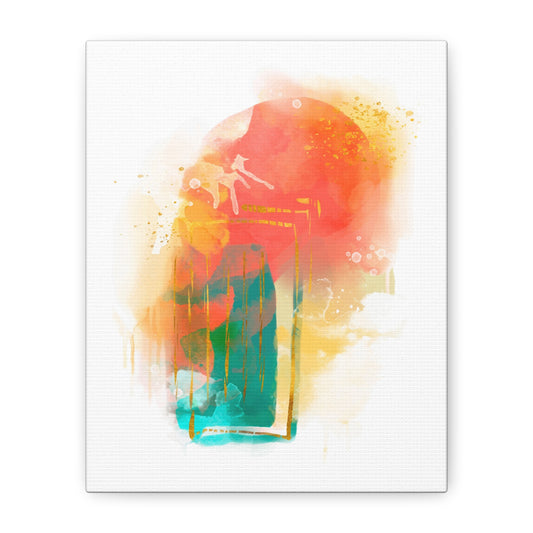Watercolor Painting Set 1.3 - Matte Canvas Decor with Minimalist Leaf Design