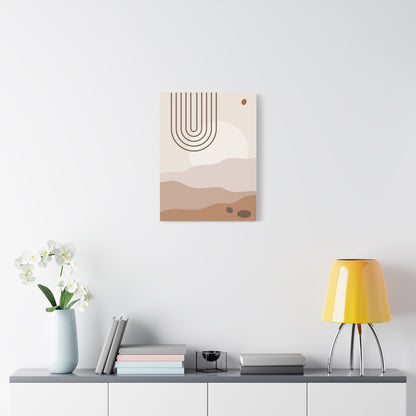 Brown View Wall Art Set 1.1 - Matte Canvas Decor with Minimalist Leaf Design