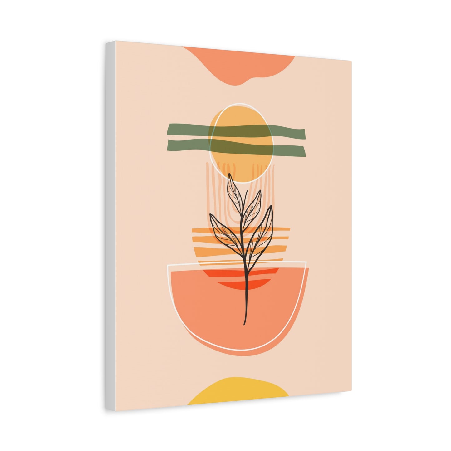 Sunway Minimal Art Set 1.3 - Matte Canvas Decor with Minimalist Leaf Design