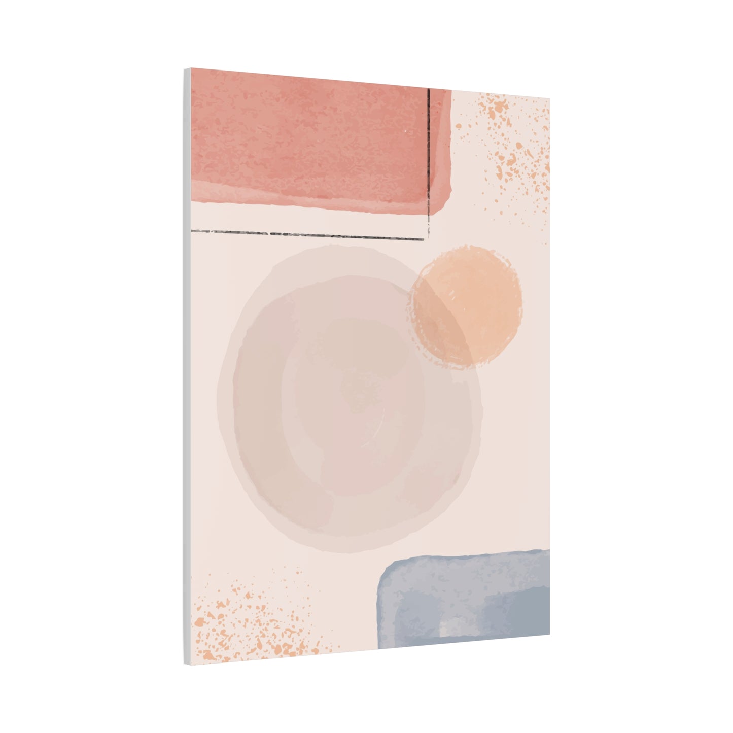 Pink Water Minimal Art Set 1.1 - Matte Canvas Decor with Minimalist Leaf Design