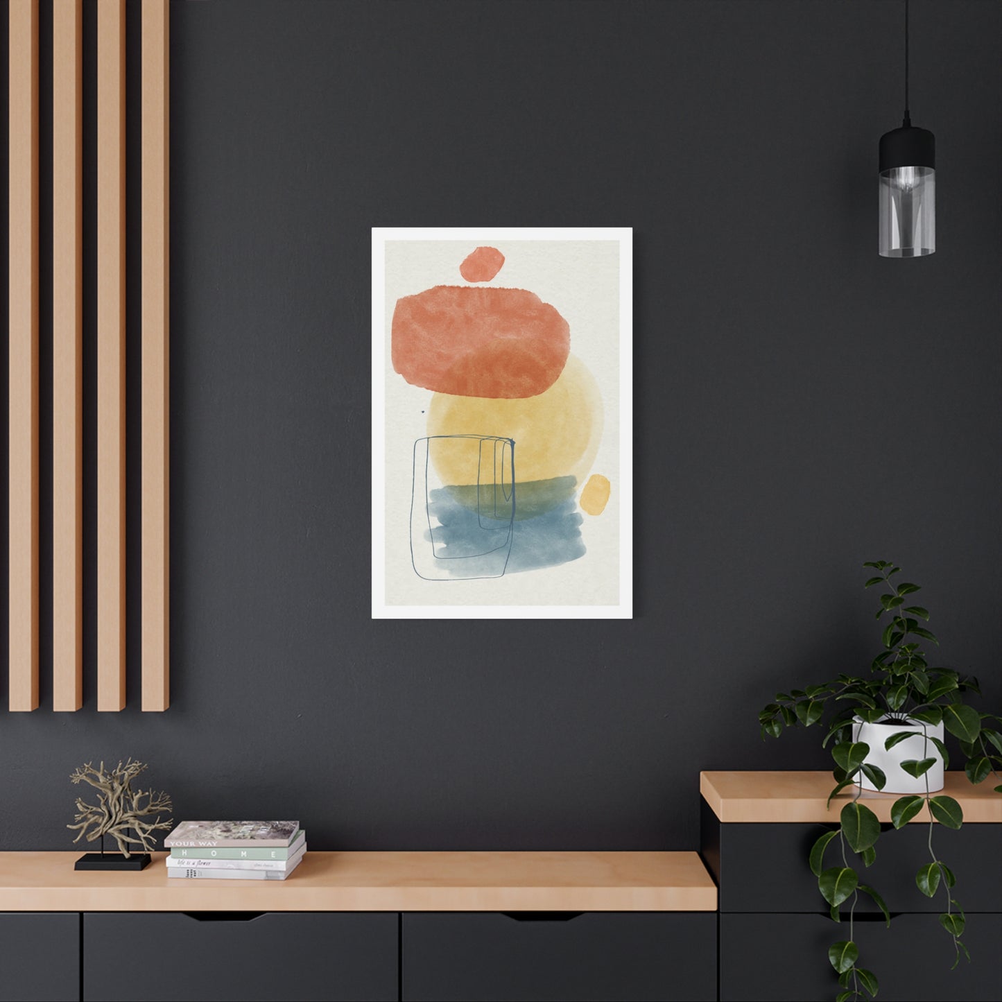 Wander Brush Art 1.1 - Matte Canvas Decor with Minimalist Leaf Design