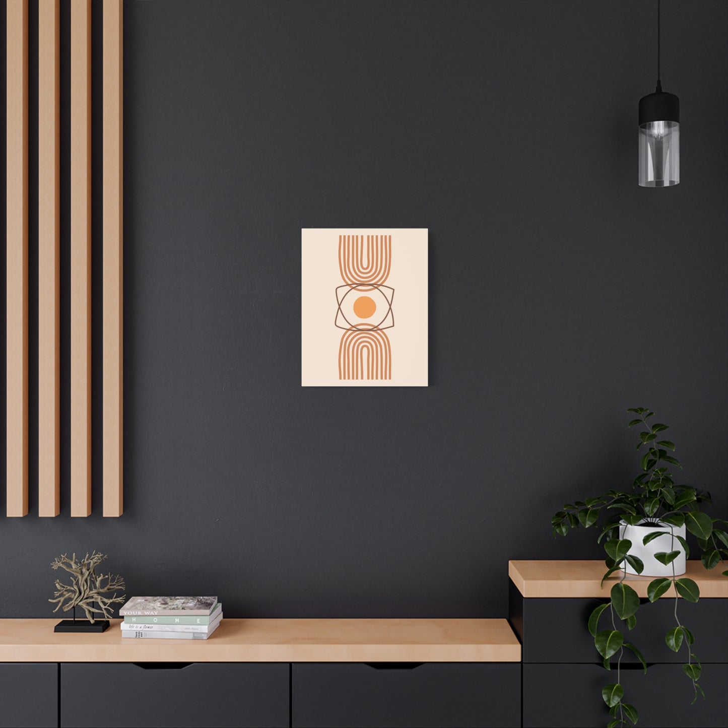 Petal Village Art 1.2 - Matte Canvas Decor with Minimalist Leaf Design