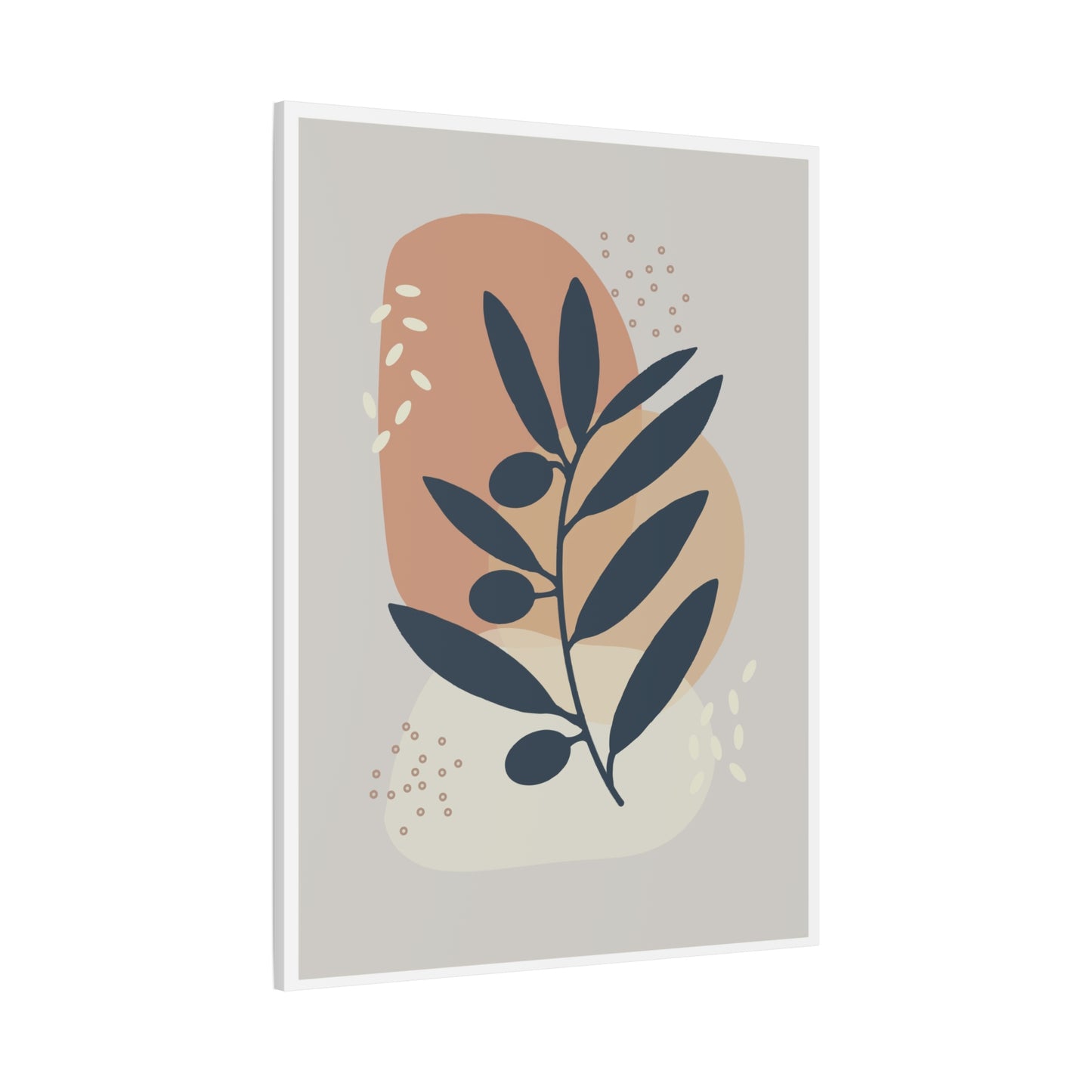 Pink Minimal  Flower Art Set 1.3 - Matte Canvas Decor with Minimalist Leaf Design