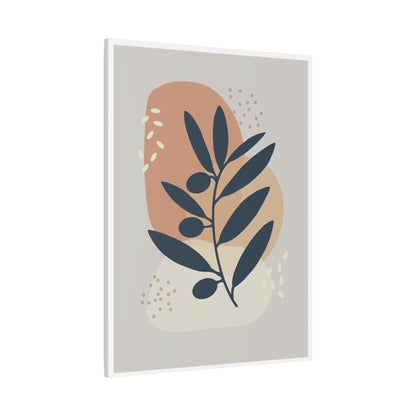 Pink Minimal  Flower Art Set 1.3 - Matte Canvas Decor with Minimalist Leaf Design