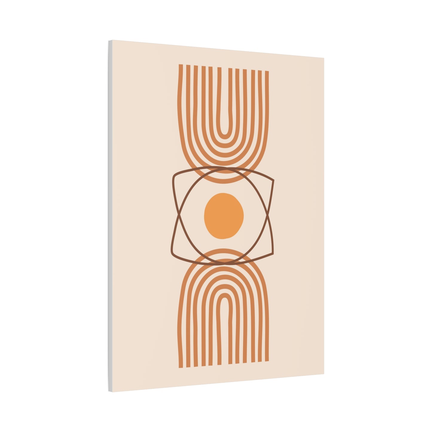 Petal Village Art 1.2 - Matte Canvas Decor with Minimalist Leaf Design
