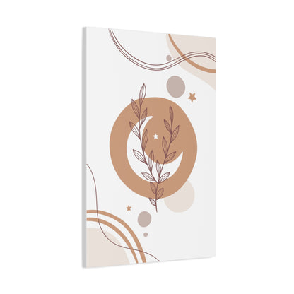 Sunset Botanica Art 1.1 - Matte Canvas Decor with Minimalist Leaf Design