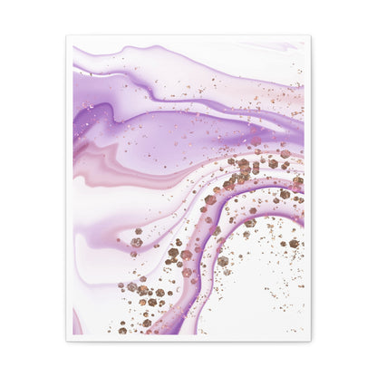 Blush Pink Marble Wall Art Set 1.3 - Matte Canvas Decor with Minimalist Leaf Design