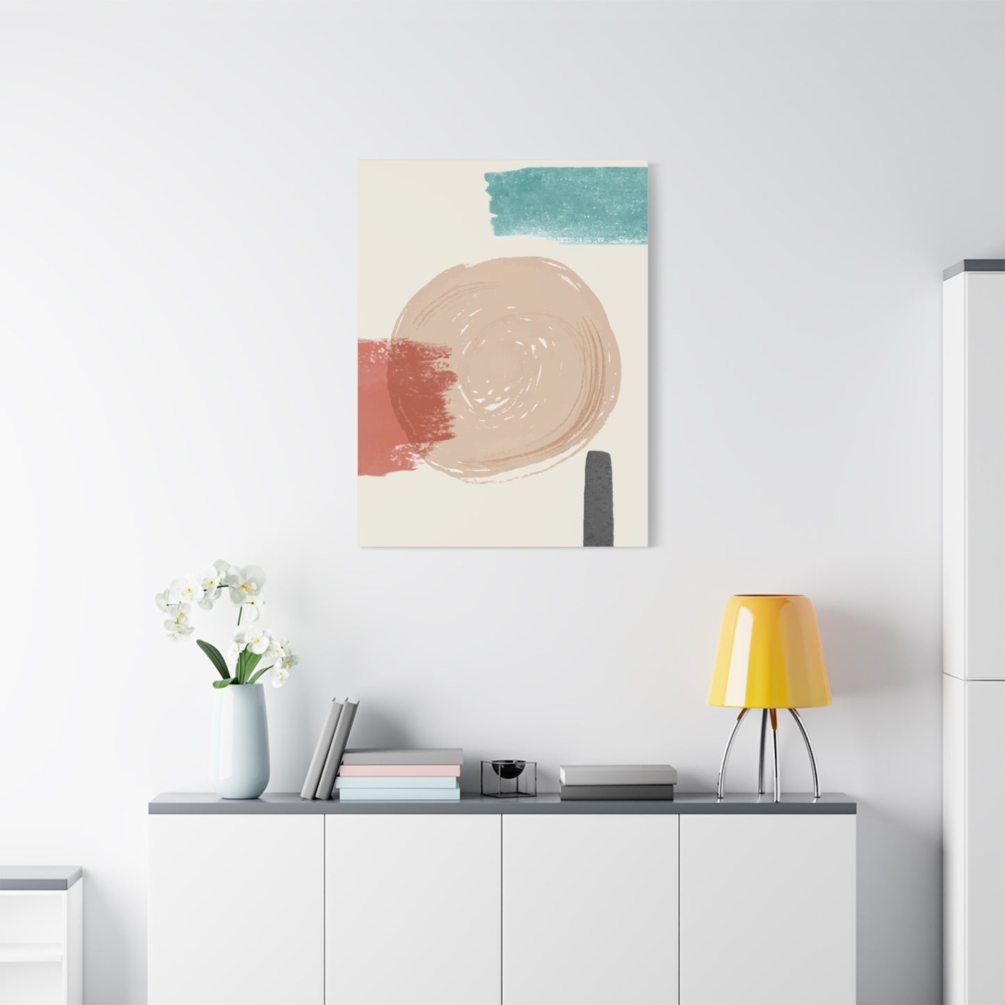 Soft Dune Palette Art 1.3 - Matte Canvas Decor with Minimalist Leaf Design