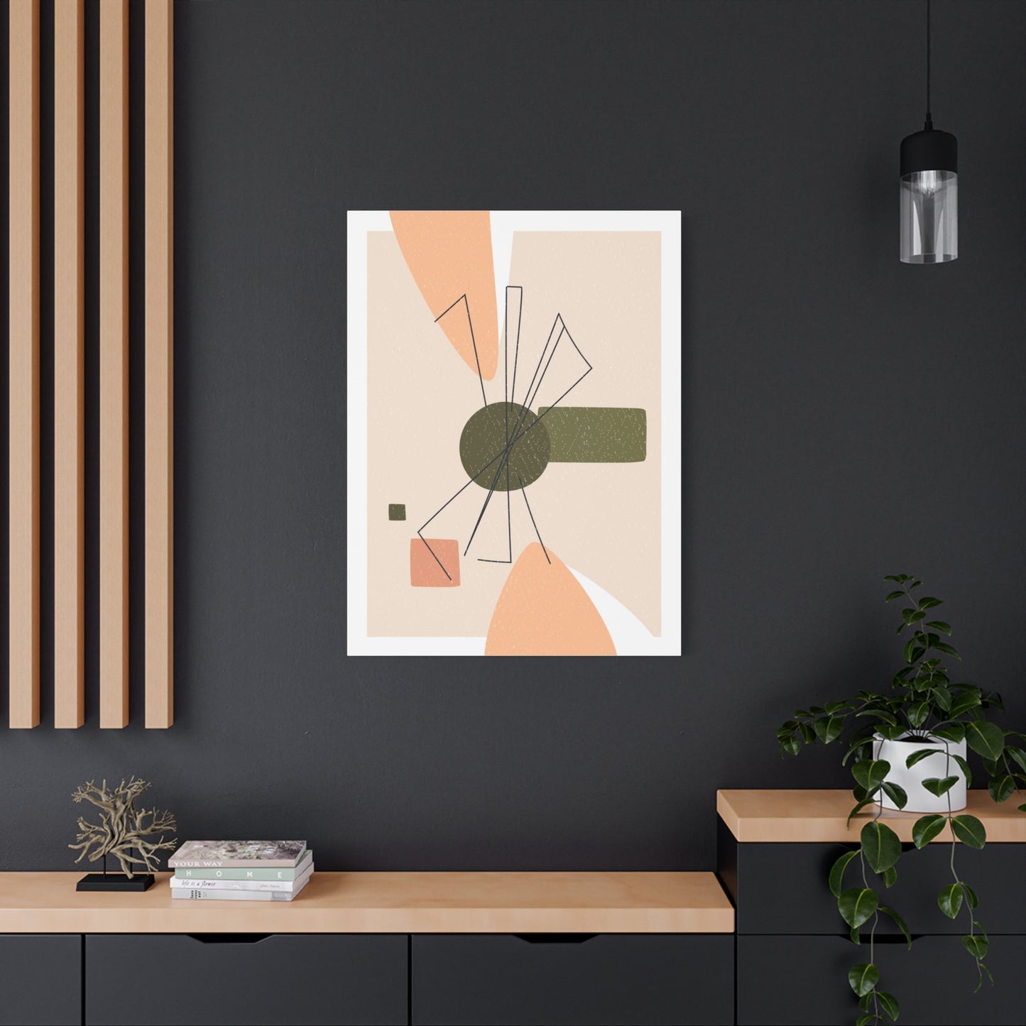Minimal Pink Line Art Set 1.3 - Matte Canvas Decor with Minimalist Leaf Design