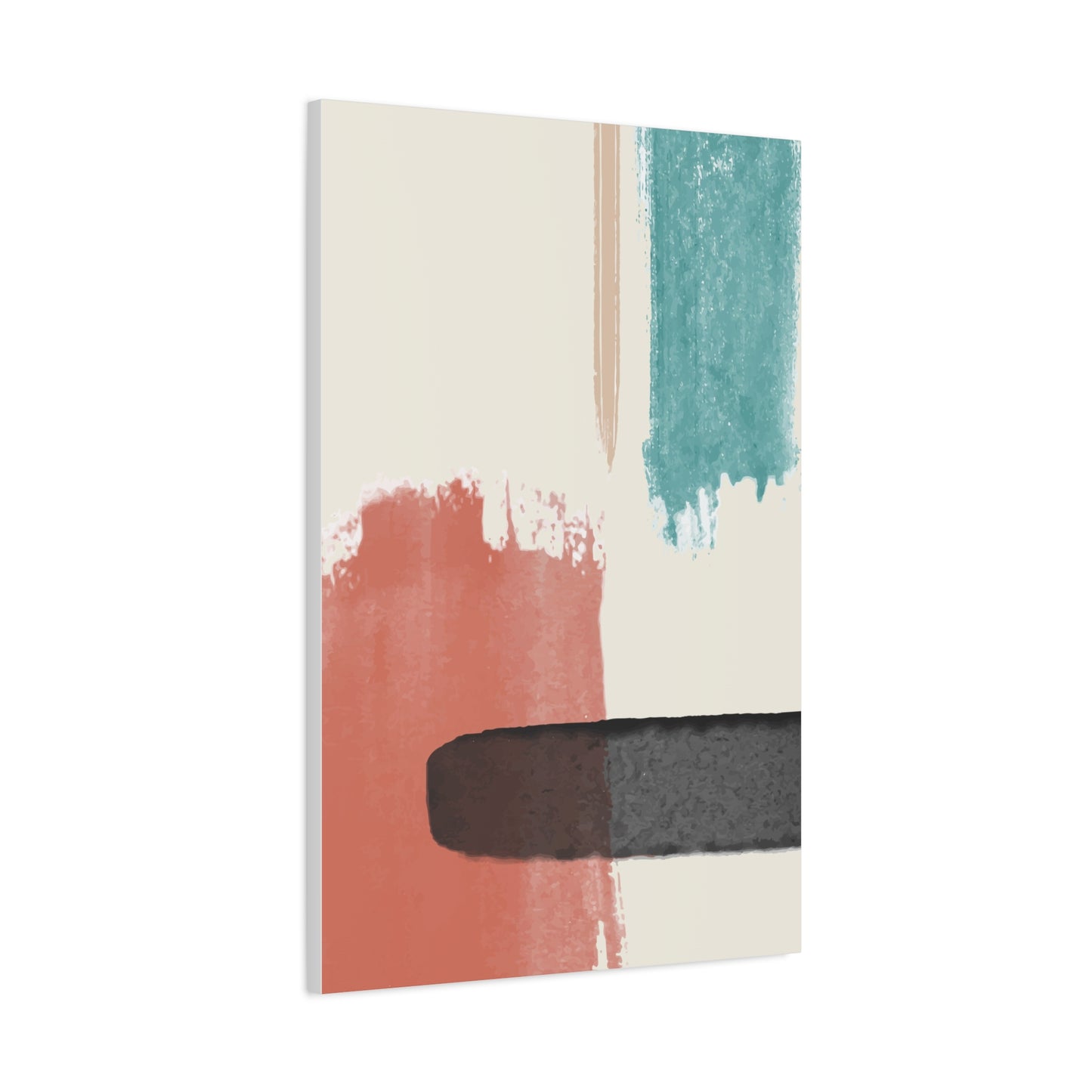 Soft Dune Palette Art 1.1 - Matte Canvas Decor with Minimalist Leaf Design