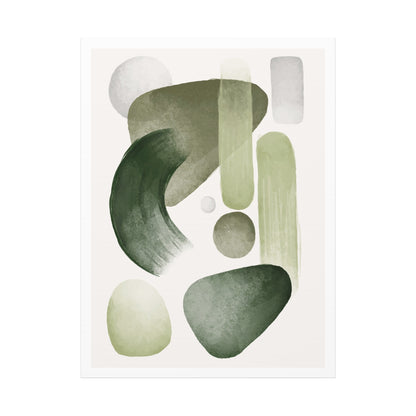 Olive Green Art Set 1.2- Matte Canvas Decor with Minimalist Leaf Design