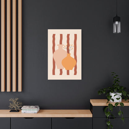 Petal Village Art 1.1 - Matte Canvas Decor with Minimalist Leaf Design
