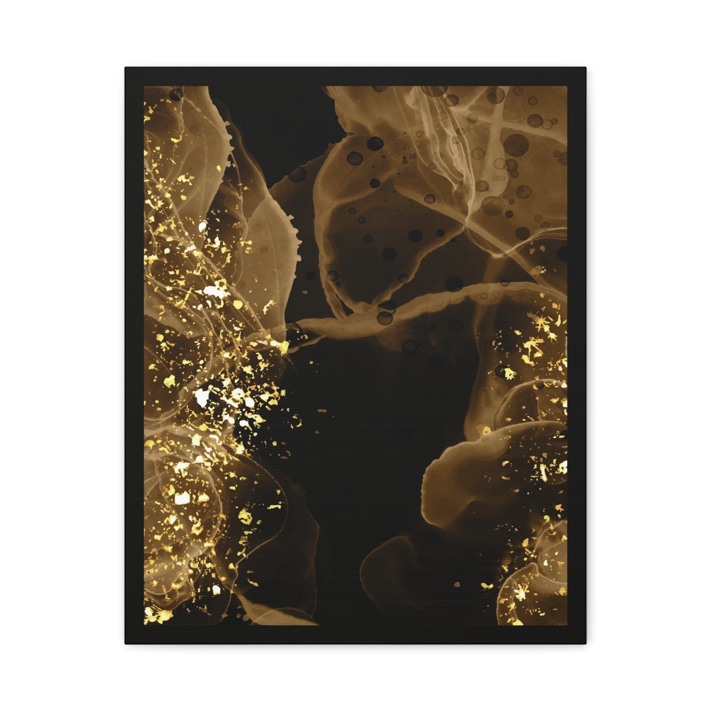 Gold Dust Art Set 1.1 - Matte Canvas Decor with Minimalist Leaf Design