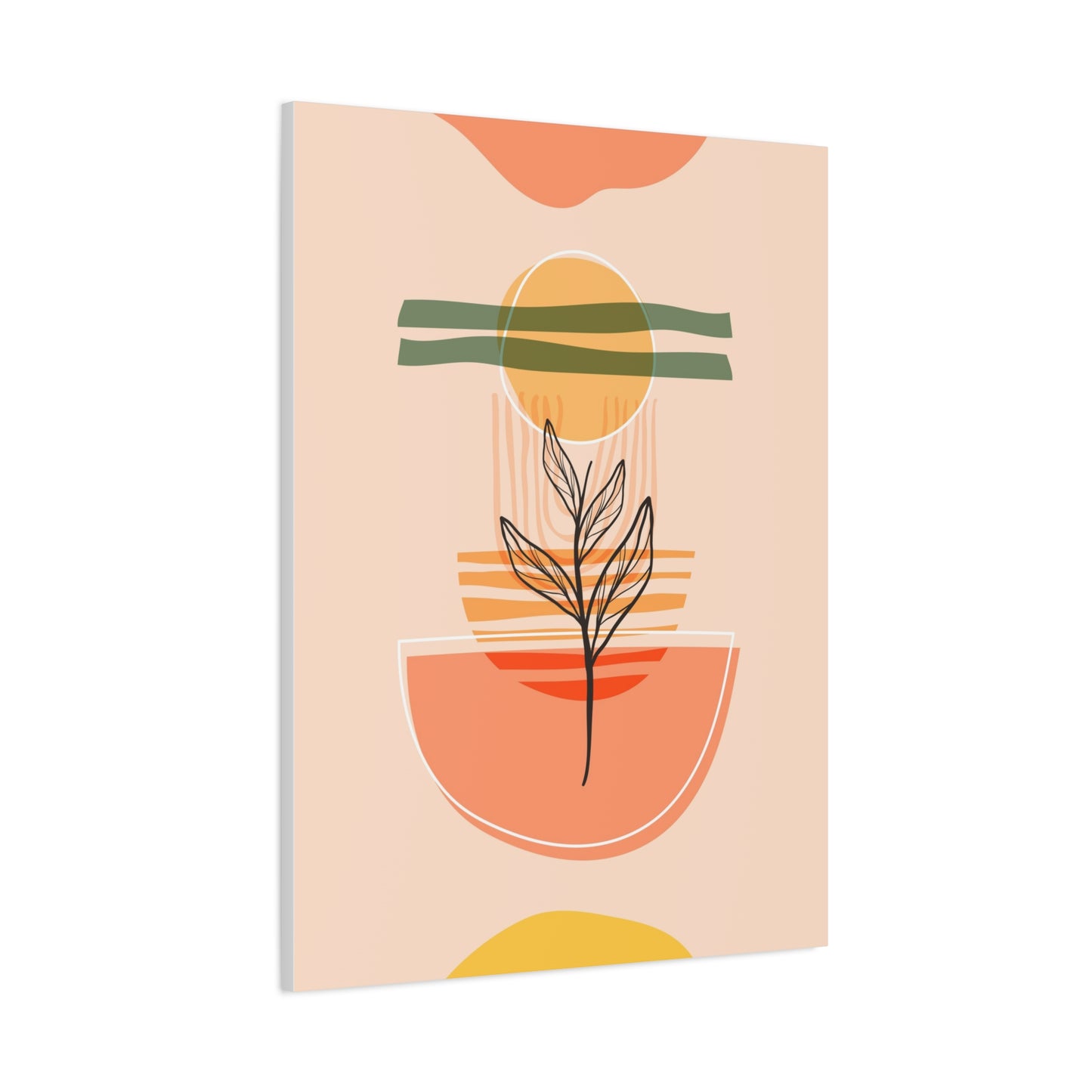 Sunway Minimal Art Set 1.3 - Matte Canvas Decor with Minimalist Leaf Design