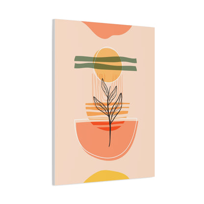 Sunway Minimal Art Set 1.3 - Matte Canvas Decor with Minimalist Leaf Design