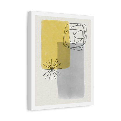 Gold Watercolor Wall Art Set 1.3 - Matte Canvas Decor with Minimalist Leaf Design