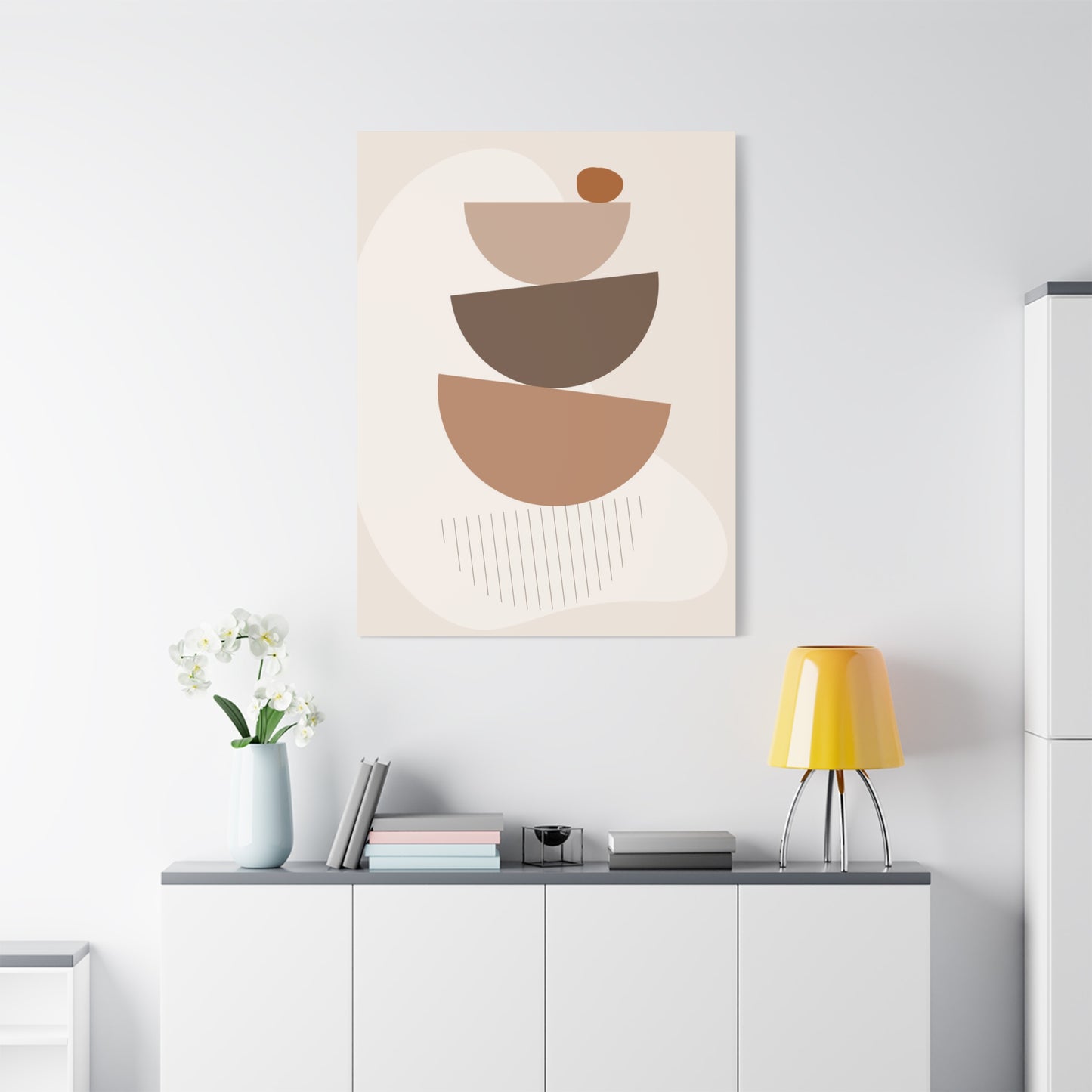 Brown View Wall Art Set 1.2 - Matte Canvas Decor with Minimalist Leaf Design