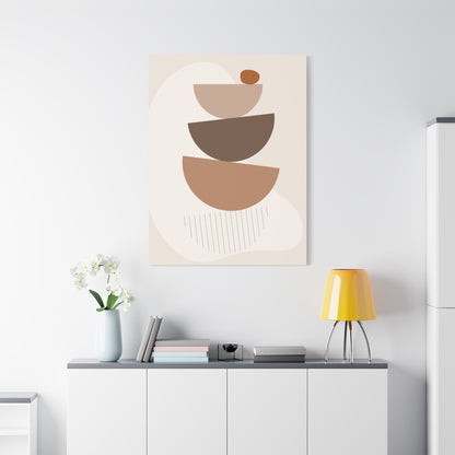 Brown View Wall Art Set 1.2 - Matte Canvas Decor with Minimalist Leaf Design