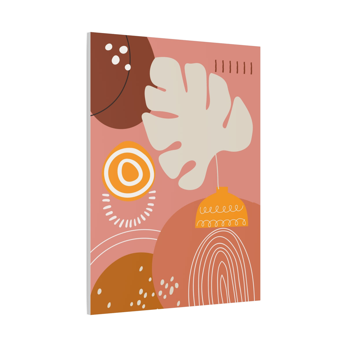 Wander Vase Art Set 1.3 - Matte Canvas Decor with Minimalist Leaf Design