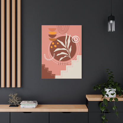 Wander Vase Art Set 1.1 - Matte Canvas Decor with Minimalist Leaf Design