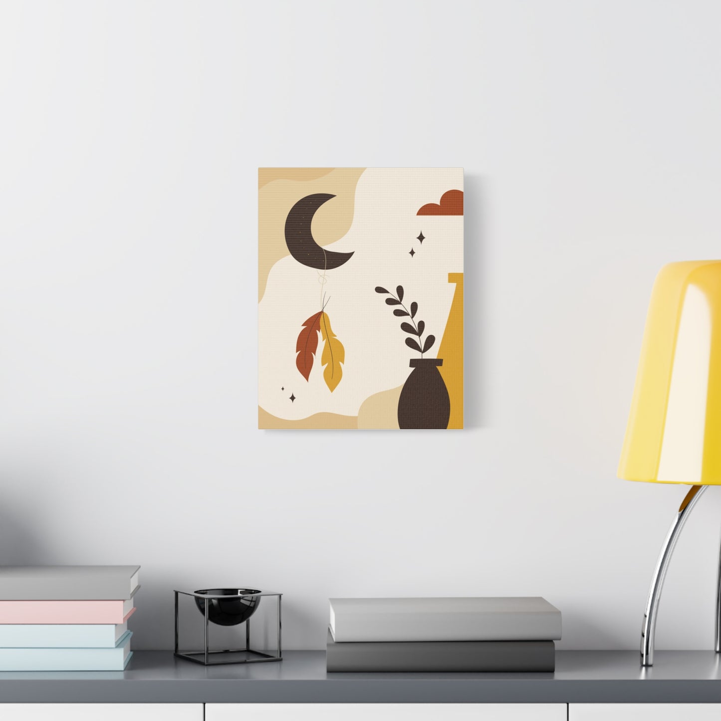 Nocturne Petal Art Set 1.2 - Matte Canvas Decor with Minimalist Leaf Design