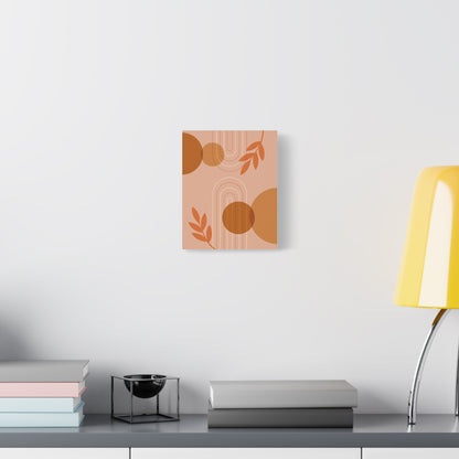 Abstract Terracotta Botanical Art Set 1.2 - Matte Canvas Decor with Minimalist Leaf Design