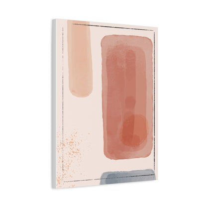 Pink Water Minimal Art Set 1.3 - Matte Canvas Decor with Minimalist Leaf Design