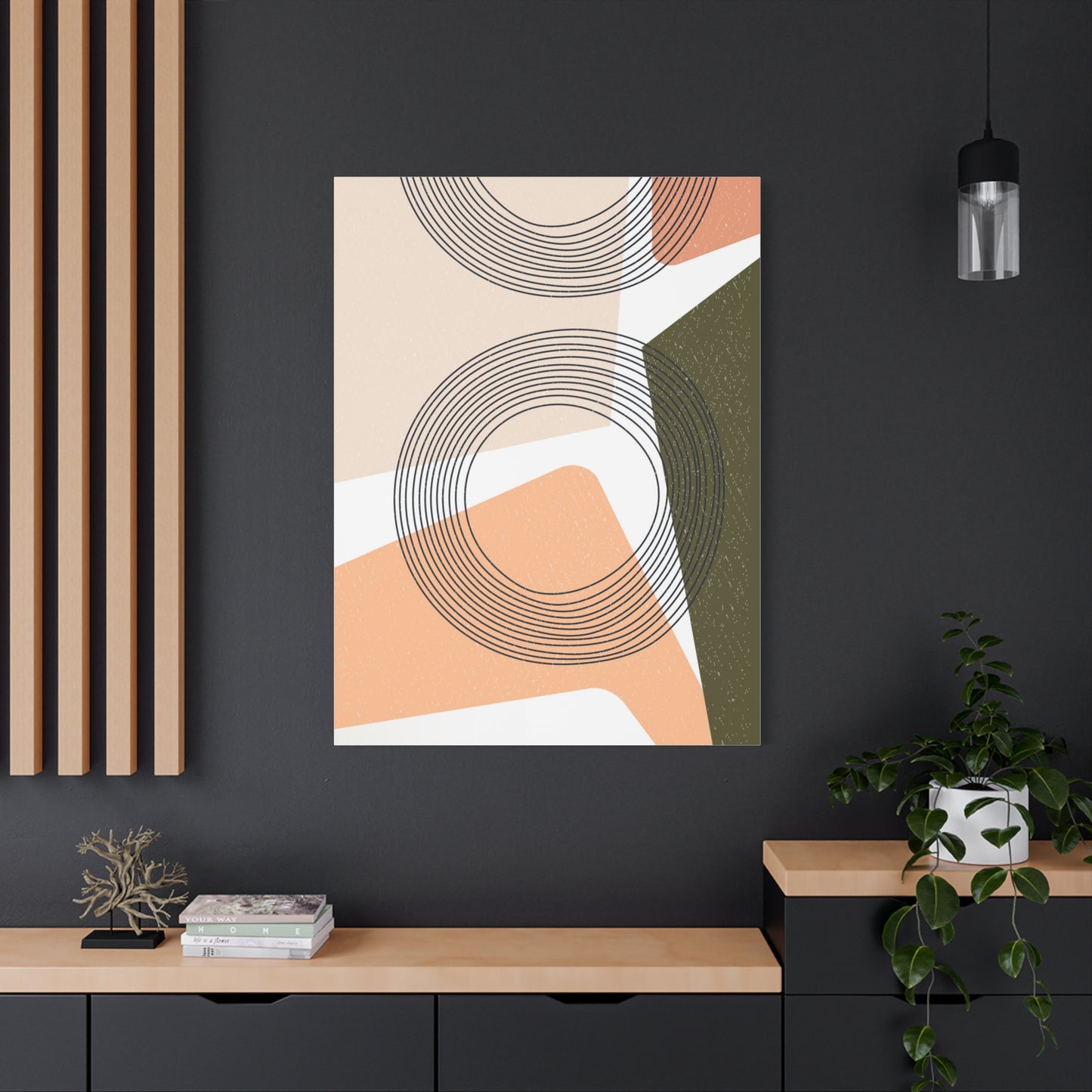 Minimal Pink Line Art Set 1.2 - Matte Canvas Decor with Minimalist Leaf Design