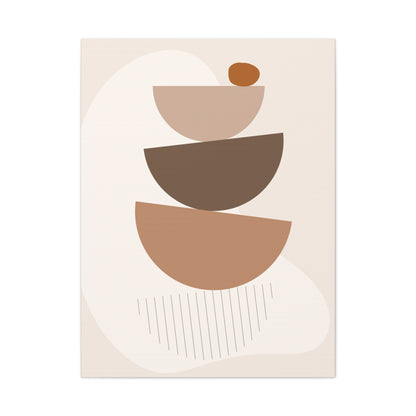 Brown View Wall Art Set 1.2 - Matte Canvas Decor with Minimalist Leaf Design