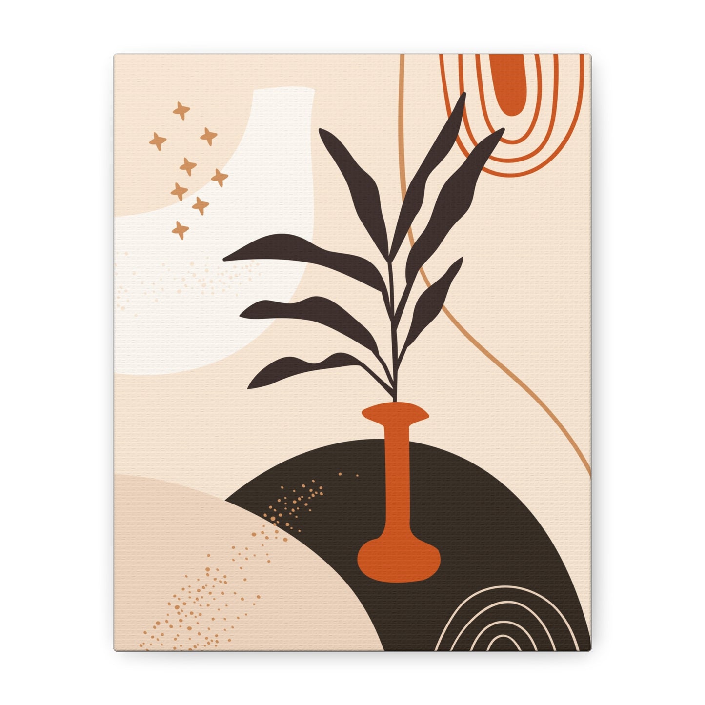 Boheme Luna  Art Set 1.1 - Matte Canvas Decor with Minimalist Leaf Design