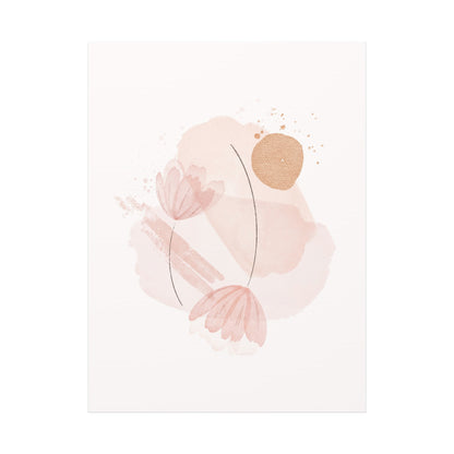 Abstract Earthy Florals Art Set 1.2 - Matte Canvas Decor with Minimalist Leaf Design