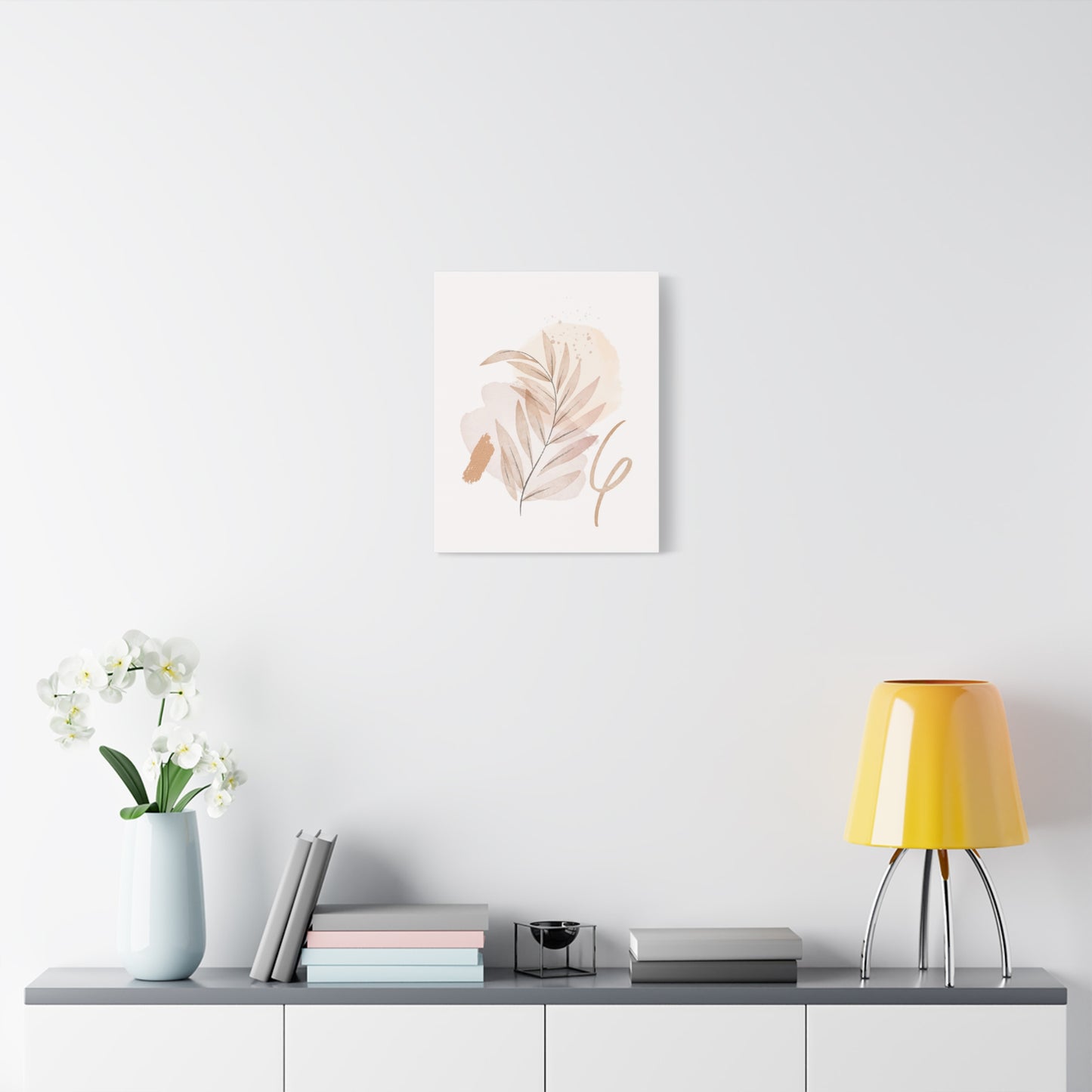 Abstract Earthy Florals Art Set 1.3- Matte Canvas Decor with Minimalist Leaf Design