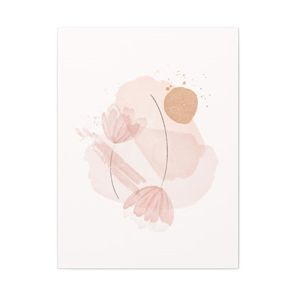 Abstract Earthy Florals Art Set 1.2 - Matte Canvas Decor with Minimalist Leaf Design
