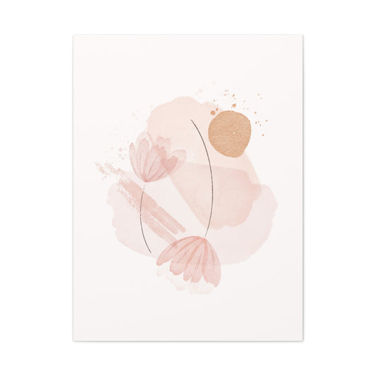Abstract Earthy Florals Art Set 1.2 - Matte Canvas Decor with Minimalist Leaf Design