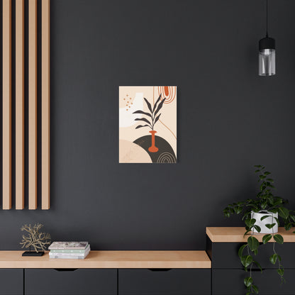 Boheme Luna  Art Set 1.1 - Matte Canvas Decor with Minimalist Leaf Design