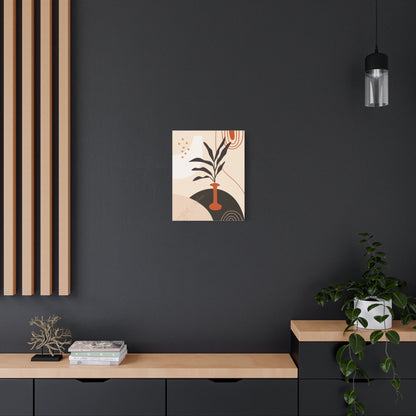 Boheme Luna  Art Set 1.1 - Matte Canvas Decor with Minimalist Leaf Design