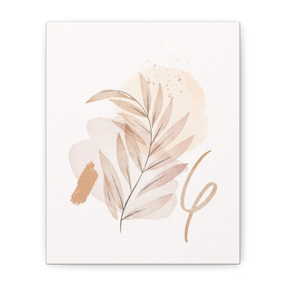 Abstract Earthy Florals Art Set 1.3- Matte Canvas Decor with Minimalist Leaf Design