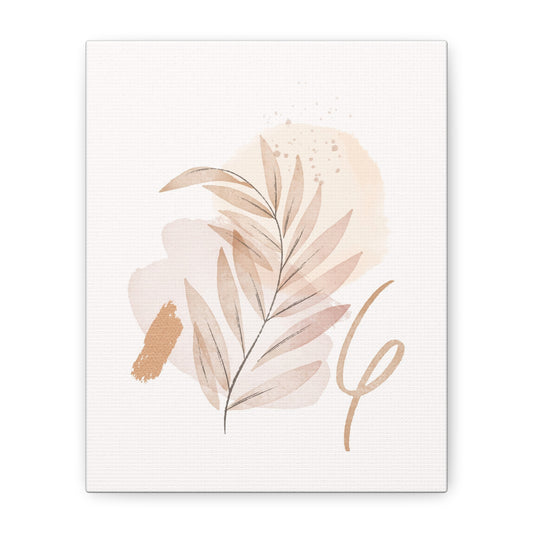 Abstract Earthy Florals Art Set 1.3- Matte Canvas Decor with Minimalist Leaf Design