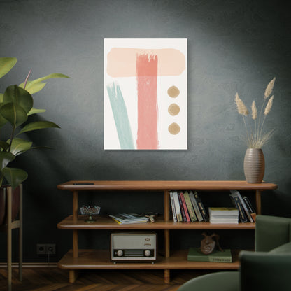 Pastel Pulse Art Set 1.3 - Matte Canvas Decor with Minimalist Leaf Design