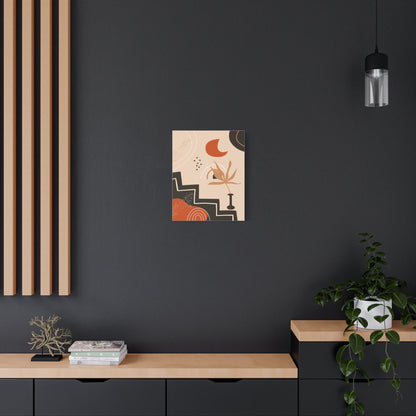 Boheme Luna  Art Set 1.2 - Matte Canvas Decor with Minimalist Leaf Design