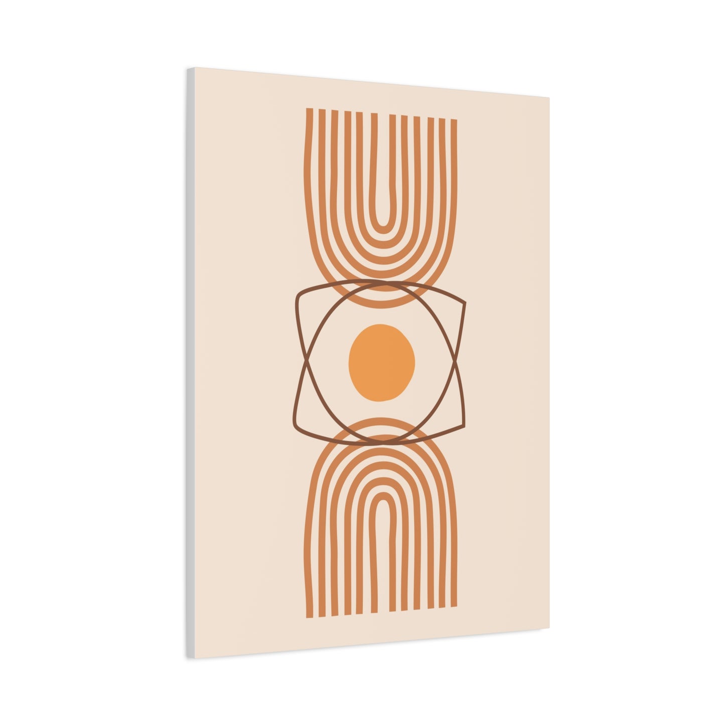Petal Village Art 1.2 - Matte Canvas Decor with Minimalist Leaf Design